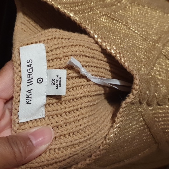 Kika Vargas X Target Gold Knit Tank Sweater sz 2X - Picture 5 of 6